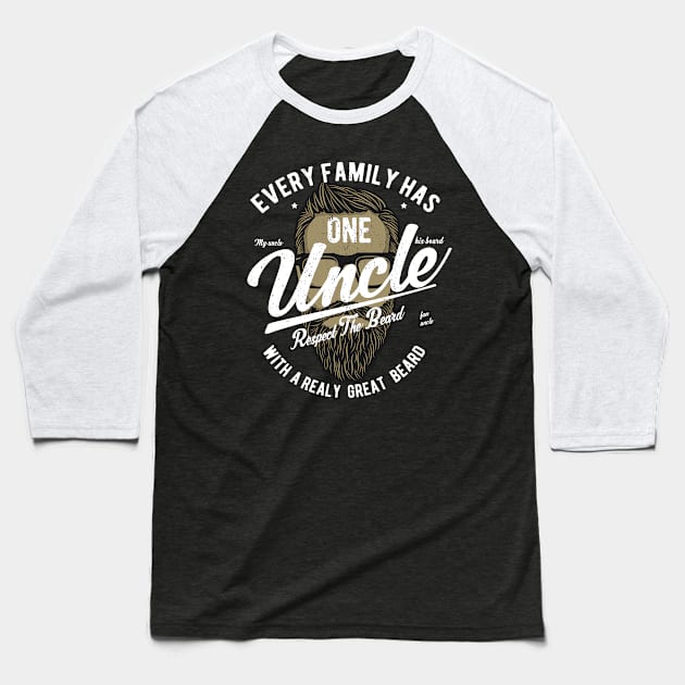 Uncles Have Tattoos and Beards | Novelty Beard apparel Baseball T-Shirt by stockwell315designs